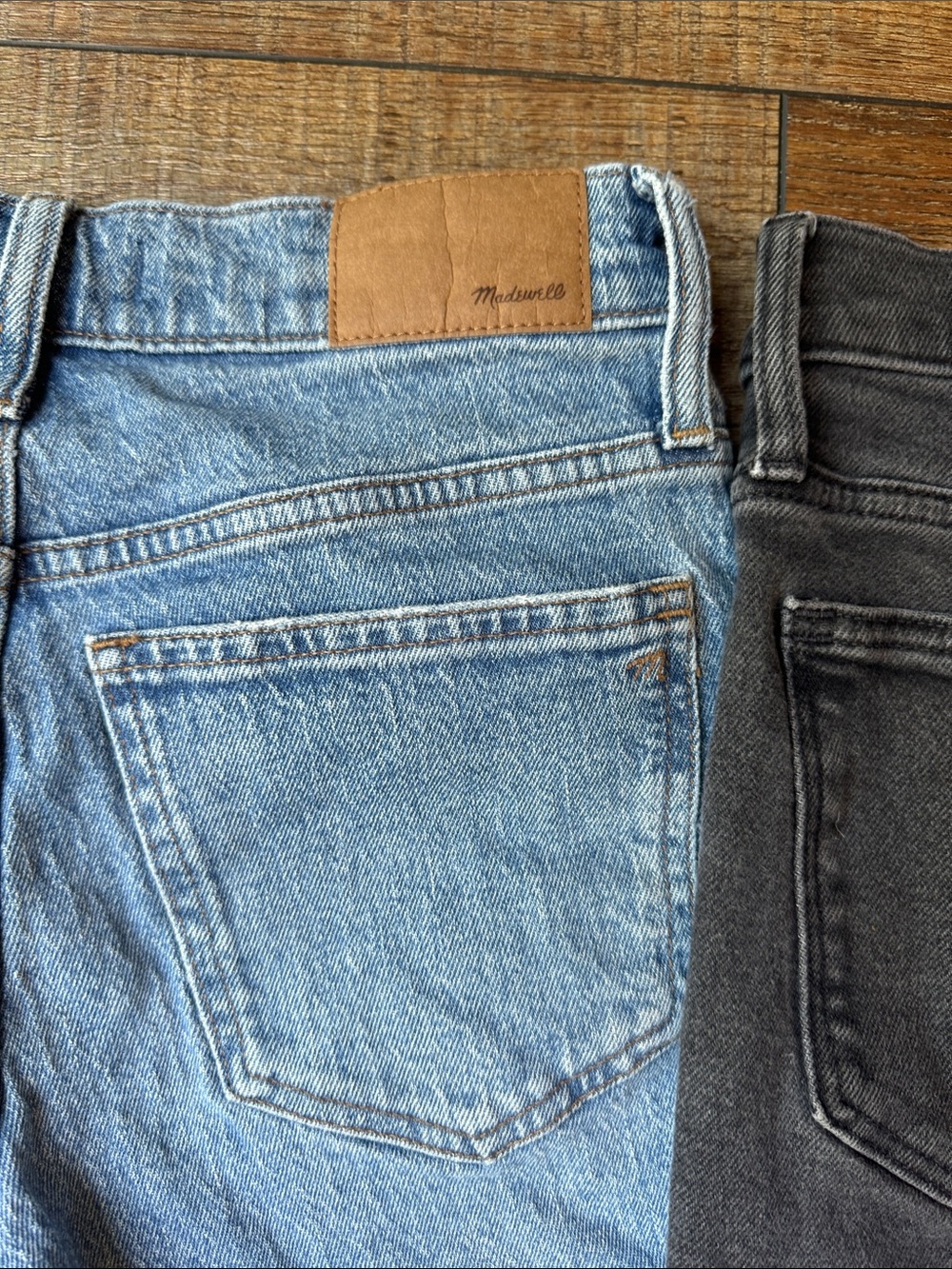 Madewell Flare Jeans in Light Blue and Black Denim - Picture 5 of 13